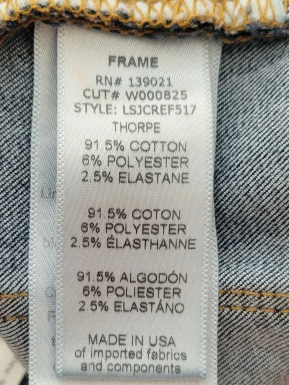 Frame Denim Crop Jeans Thorpe Dark Wash Raw Hem Distressed Size 29 - Picture 7 of 12